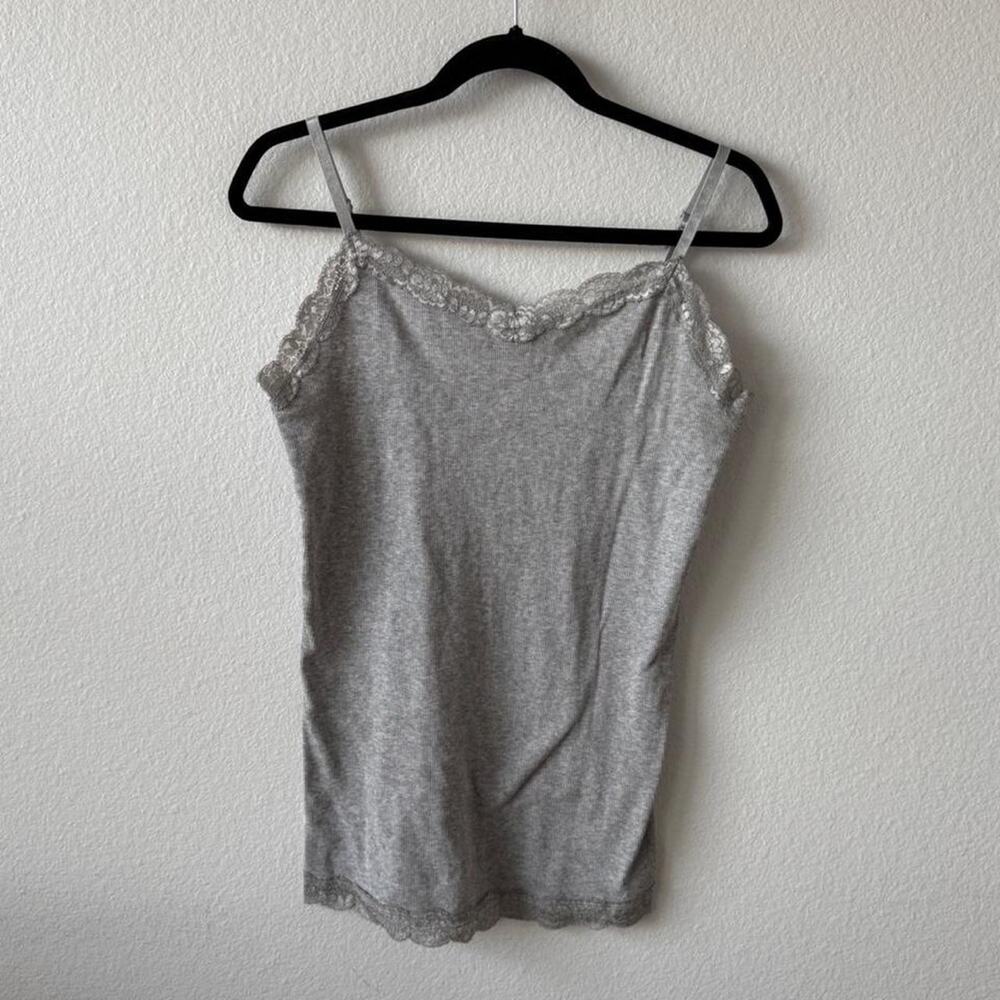 Vintage early 2000s grey lace tank